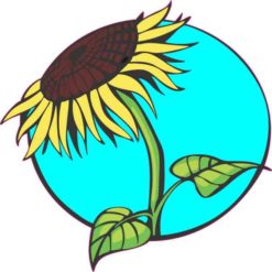 Teal Sunflower Sticker