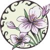 Circle Purple Flower Sticker