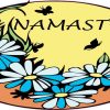 Orange Namaste Flower Sticker
