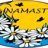Blue Namaste Flower Sticker