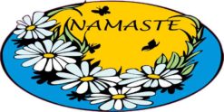 Blue Namaste Flower Sticker