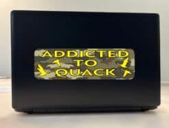 10in x 3in Camo Addicted To Quack Duck Hunting Bumper Sticker Hunting Decals