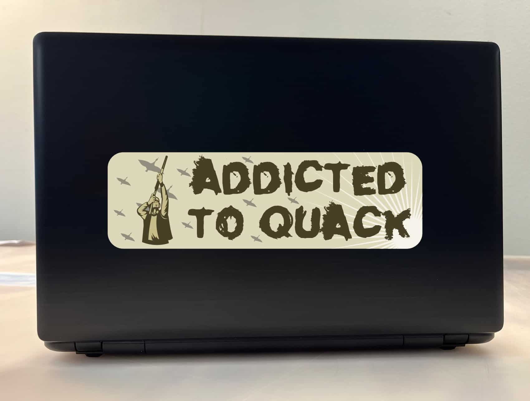 10in x 3in Addicted To Quack Duck Hunting Bumper Sticker Vinyl A