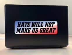 10in x 3in Hate Will Not Make Us Great Bumper Sticker Political