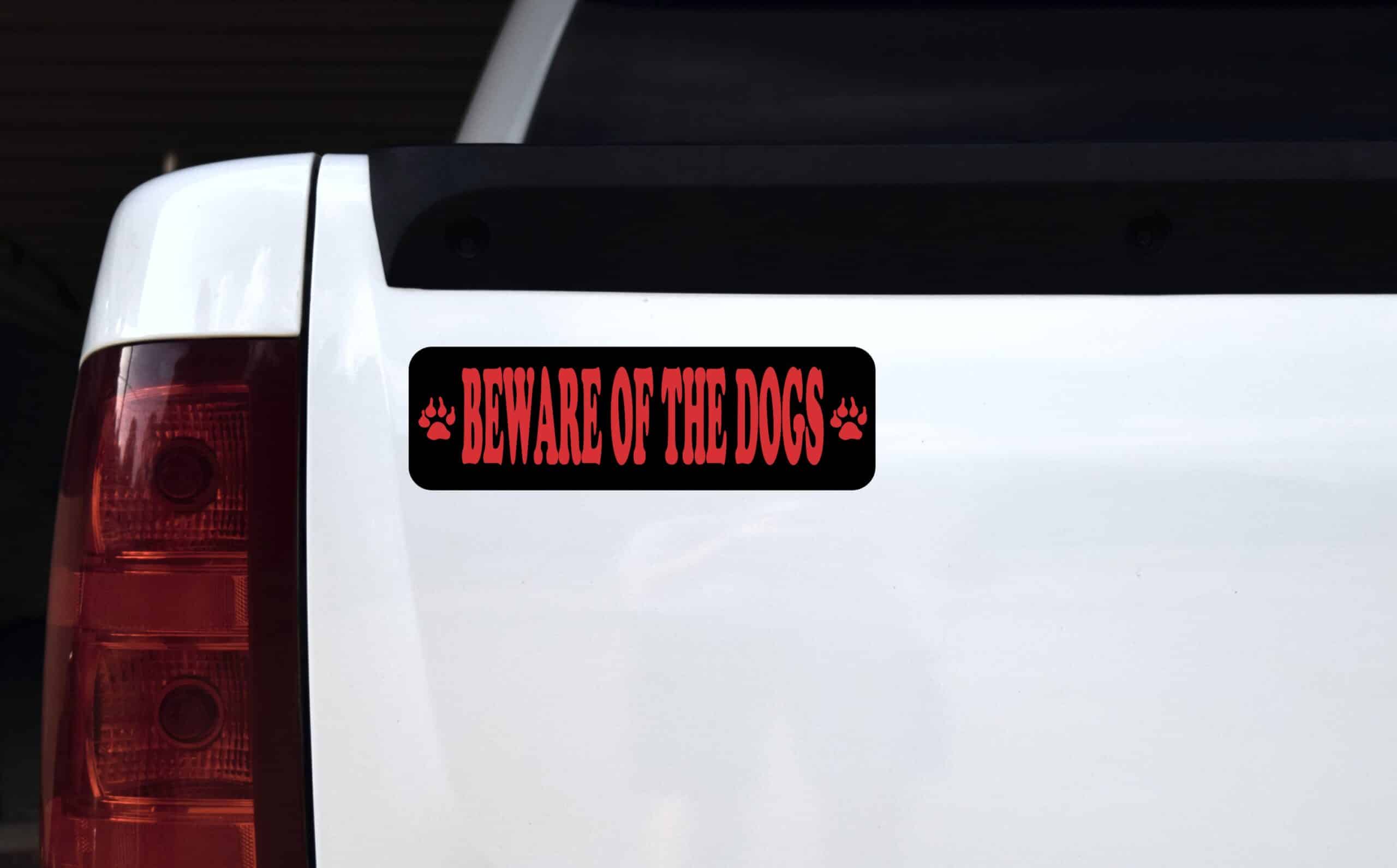 10in x 3in Black And Red Beware Of The Dogs Magnet Magnetic Caution Sign Magnet