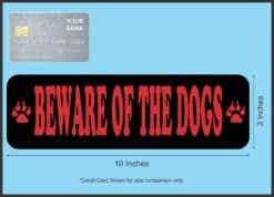 10in x 3in Black And Red Beware Of The Dogs Magnet Magnetic Caution Sign Magnet