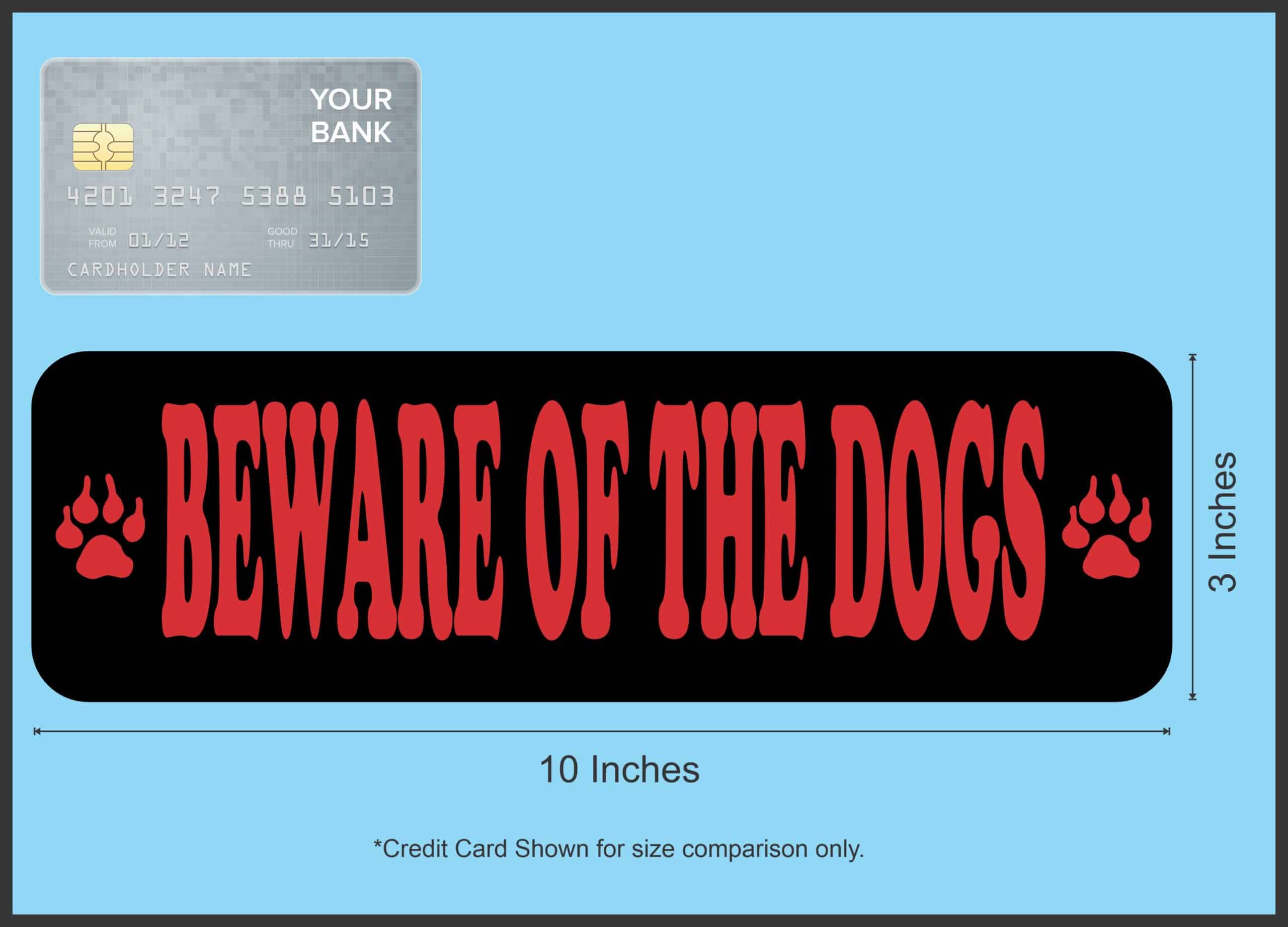 10in x 3in Black And Red Beware Of The Dogs Magnet Magnetic Caution Sign Magnet