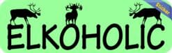 10in x 3in Elkoholic Elk Bumper Sticker Vinyl Animal Hunting Vehicle Sticker