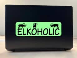 10in x 3in Elkoholic Elk Bumper Sticker Vinyl Animal Hunting Vehicle Sticker