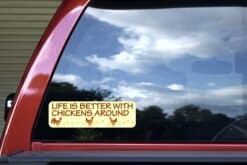 10in x 3in Life Is Better With Chickens Bumper Sticker Vinyl Animal Sticker