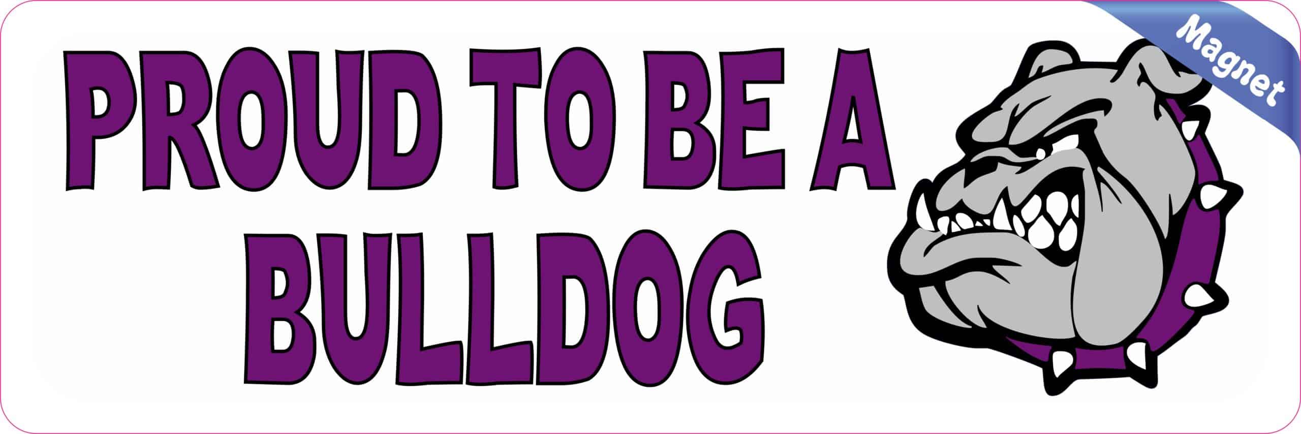 10in x 3in Purple Proud to Be a Bulldog Magnet School Mascot Bumper