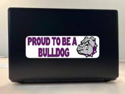 10in x 3in Purple Proud to Be a Bulldog Bumper Sticker Vinyl School Mascot Decal