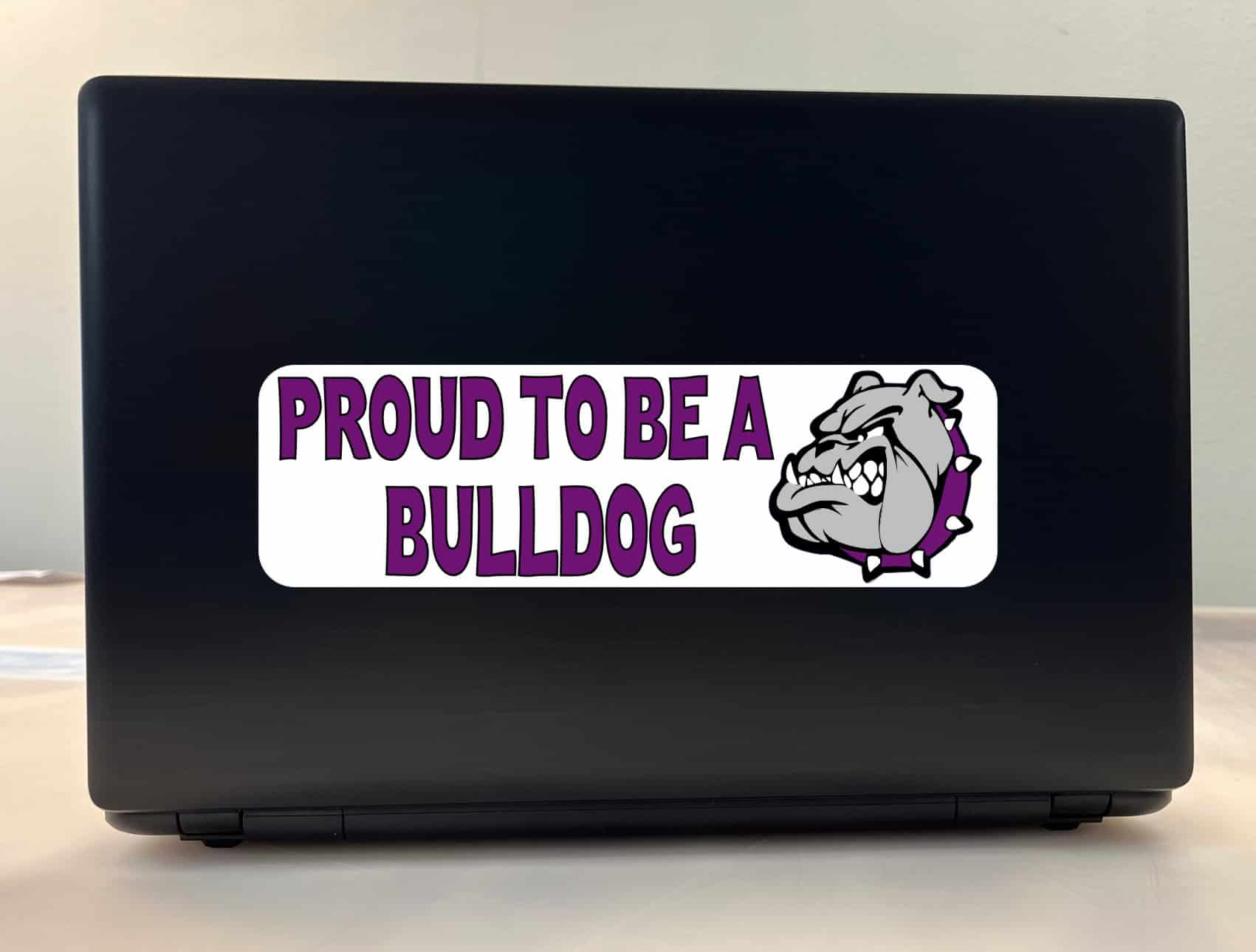 10in x 3in Purple Proud to Be a Bulldog Bumper Sticker Vinyl School Mascot Decal