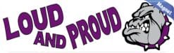 10in x 3in Purple Loud and Proud Bulldog Magnet School Mascot Bumper
