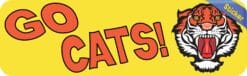 10in x 3in Go Cats Tiger Bumper Sticker Vinyl School Mascot Vehicle Decal