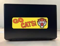 10in x 3in Go Cats Tiger Bumper Sticker Vinyl School Mascot Vehicle Decal