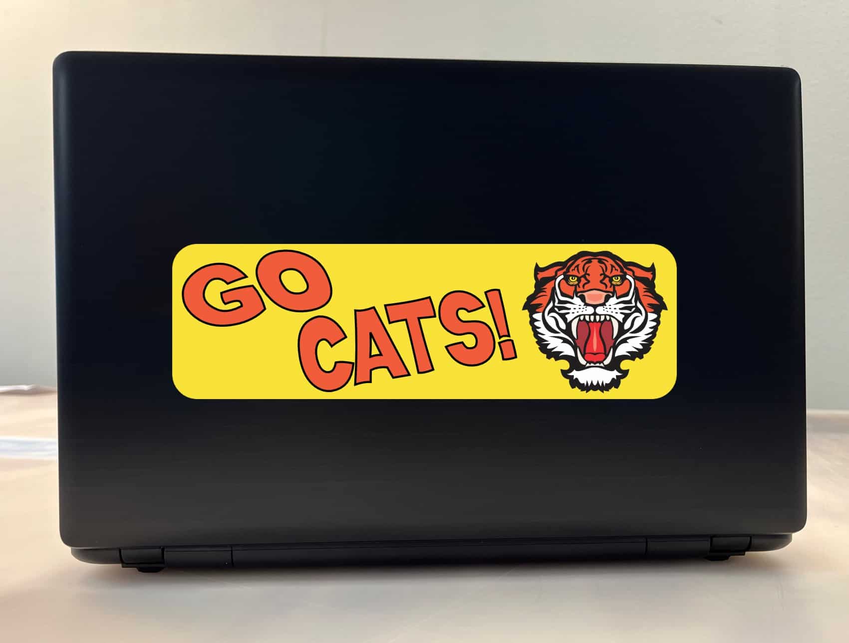 10in x 3in Go Cats Tiger Bumper Sticker Vinyl School Mascot Vehicle Decal