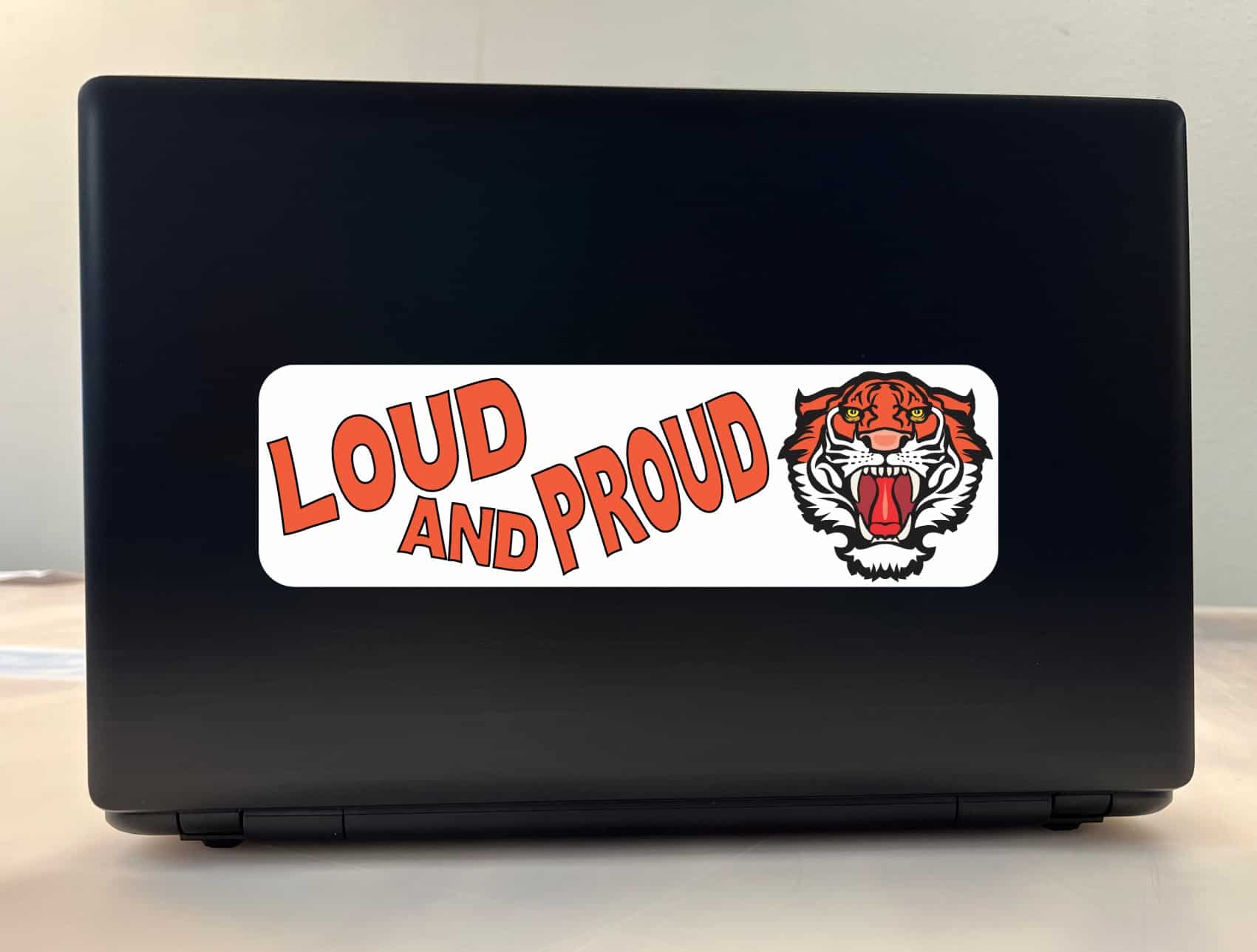 10in x 3in Loud and Proud Tiger Bumper Sticker School Mascot Veh