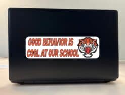 10in x 3in Orange Tiger Good Behavior Is Cool at Our School Bump