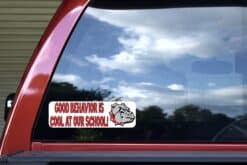 10in x 3in Red Bulldog Good Behavior Is Cool at Our School Bumpe