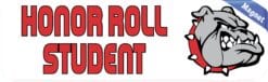 10in x 3in Red Bulldog Honor Roll Student Magnet School Mascot Bumper