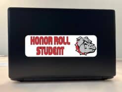 10in x 3in Red Bulldog Honor Roll Student Bumper Sticker Vinyl School Decal