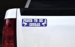 10in x 3in Blue and White Proud to Be a Cougar Magnet School Sports Mascot