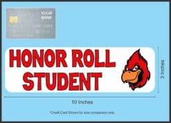10in x 3in Red Cardinal Honor Roll Student Magnet School Mascot