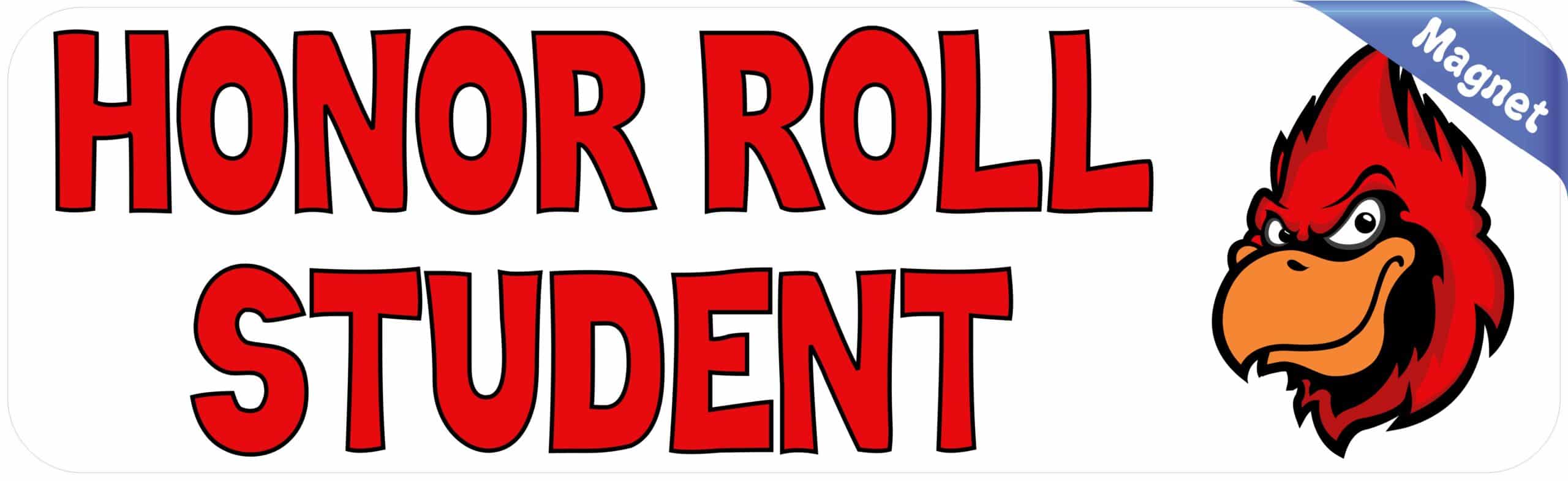 10in x 3in Red Cardinal Honor Roll Student Magnet School Mascot