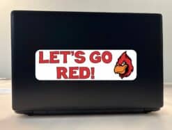 10in x 3in Let's Go Red Cardinal Bumper Sticker Vinyl School Mascot Decal