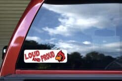 10in x 3in Loud and Proud Cardinal Bumper Sticker School Mascot Vehicle Decal