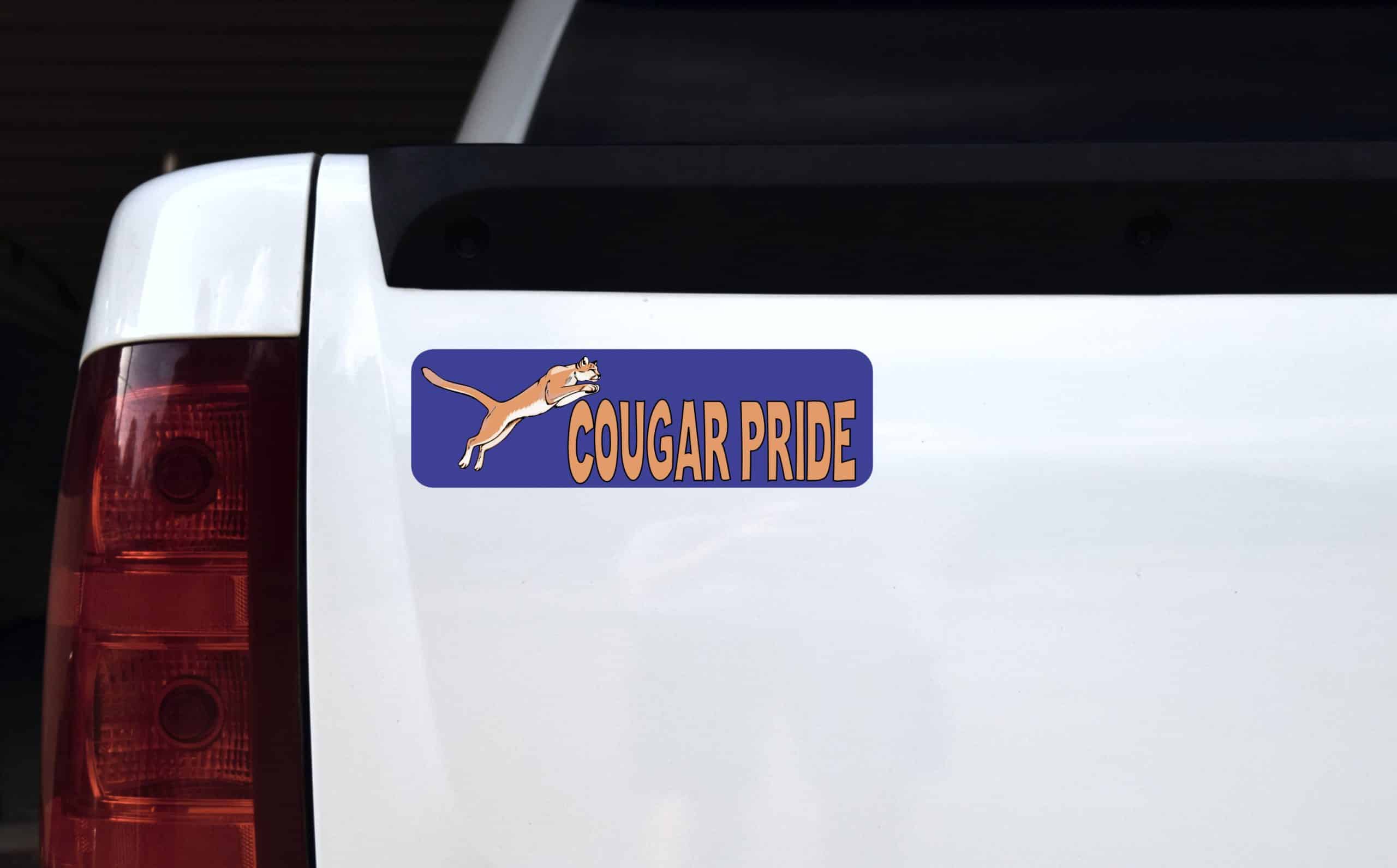 10in x 3in Cougar Pride Bumper Sticker Vinyl School Mascot Sports Decal - Image 4
