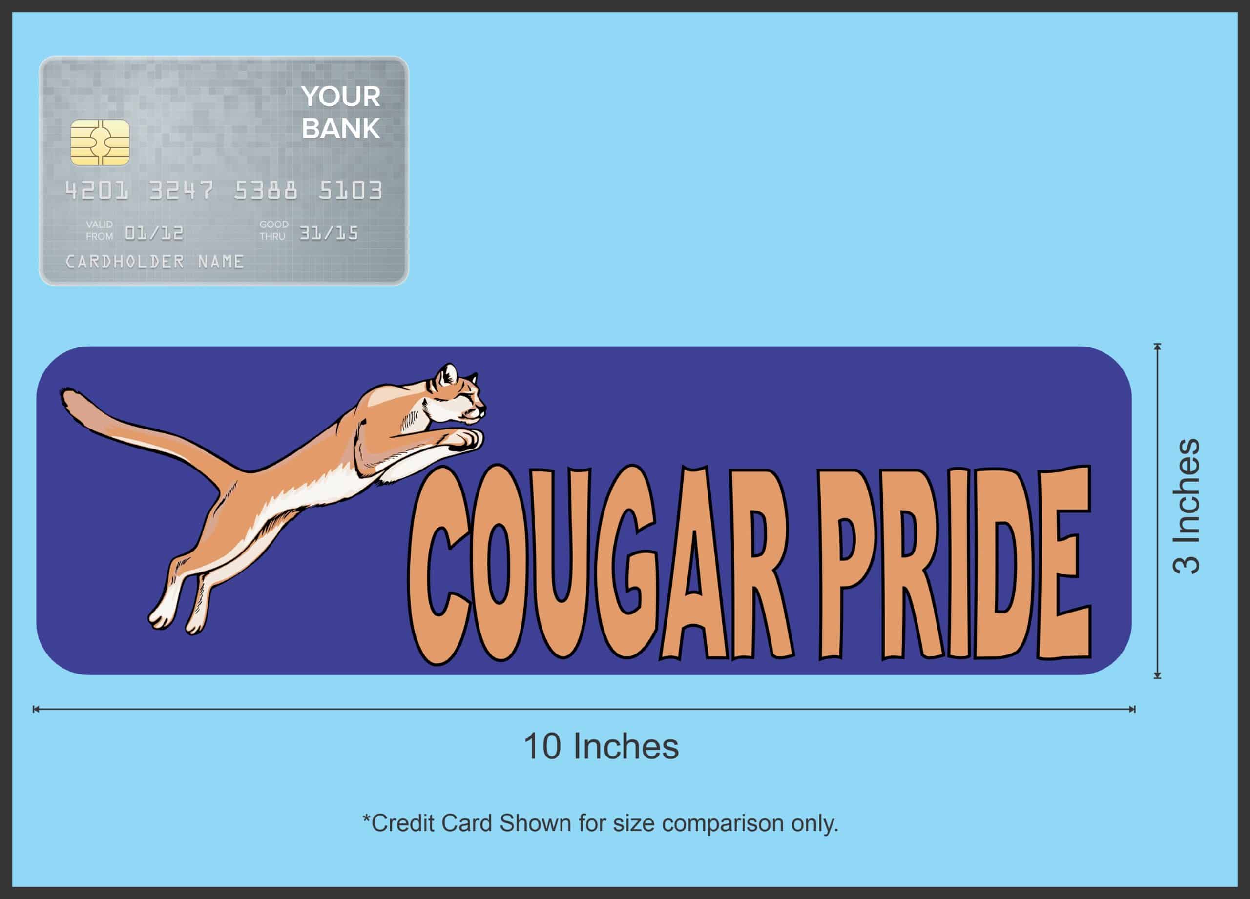 10in x 3in Cougar Pride Bumper Sticker Vinyl School Mascot Sports Decal - Image 6