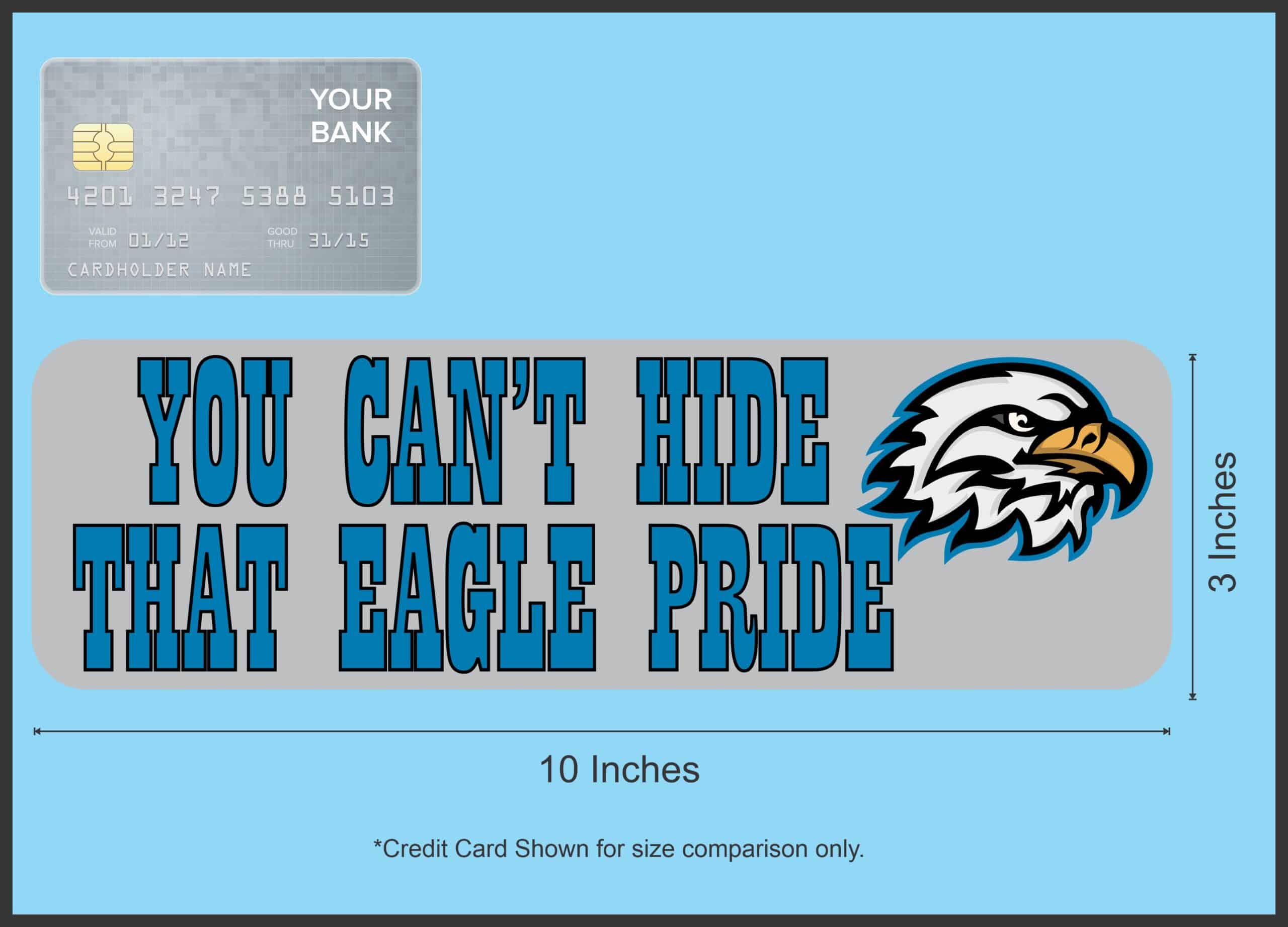 10in x 3in Blue You Can't Hide That Eagle Pride Magnet School Mascot