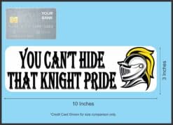 10in x 3in Yellow You Can't Hide That Knight Pride Bumper Sticke