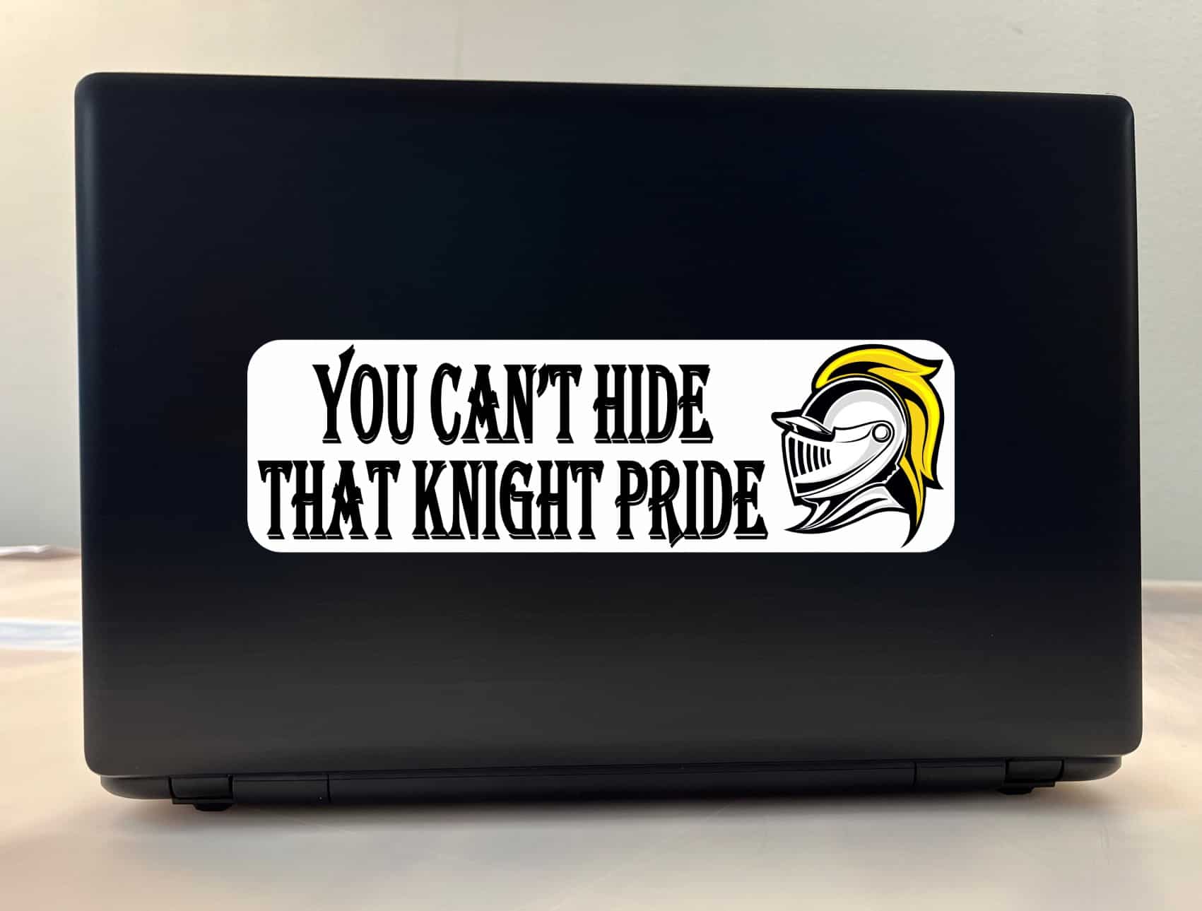 10in x 3in Yellow You Can't Hide That Knight Pride Bumper Sticke