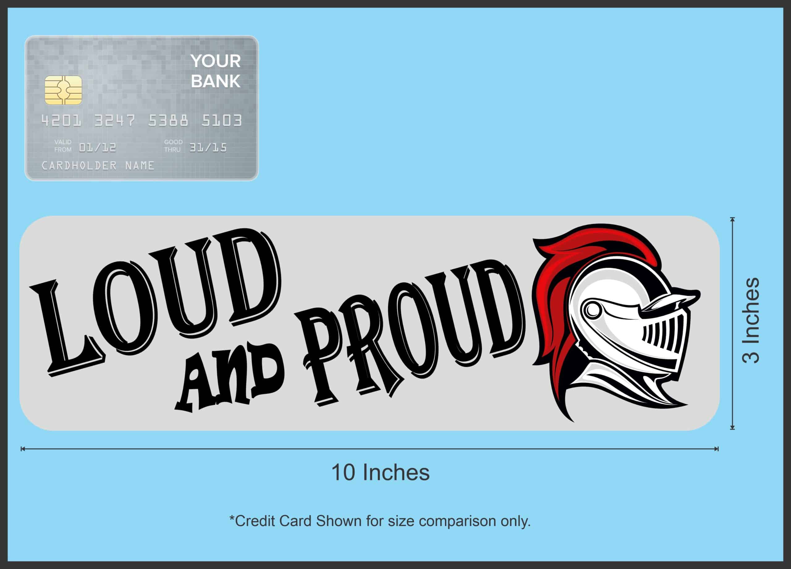 10in x 3in Red Loud and Proud Knight Magnet School Mascot Bumper