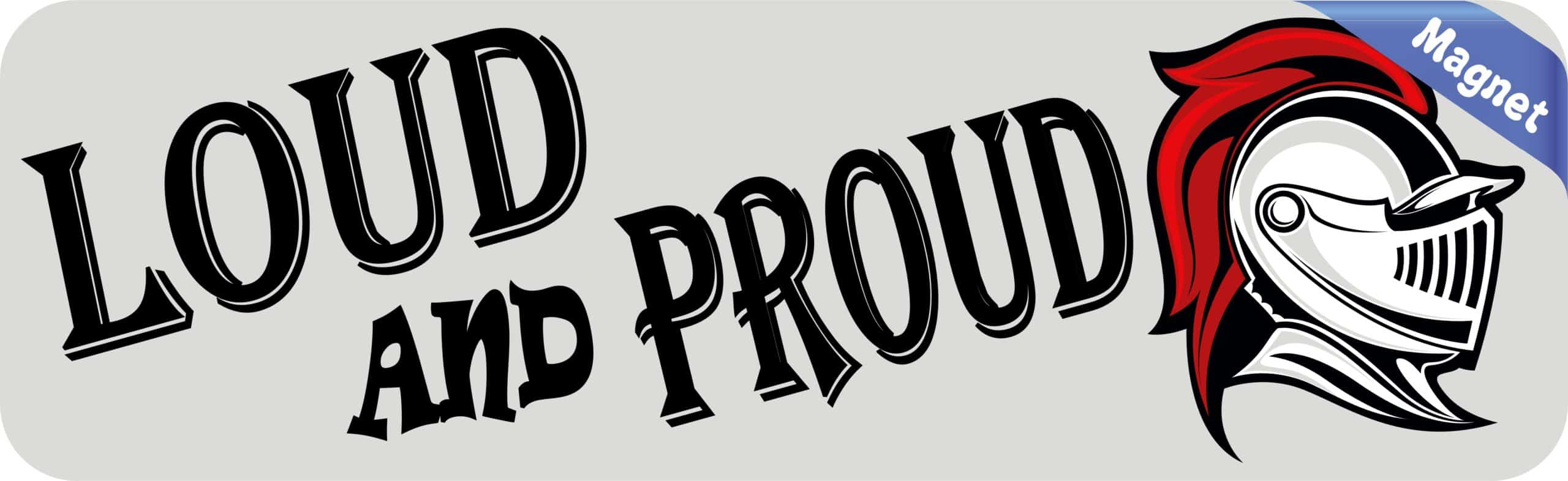 10in x 3in Red Loud and Proud Knight Magnet School Mascot Bumper