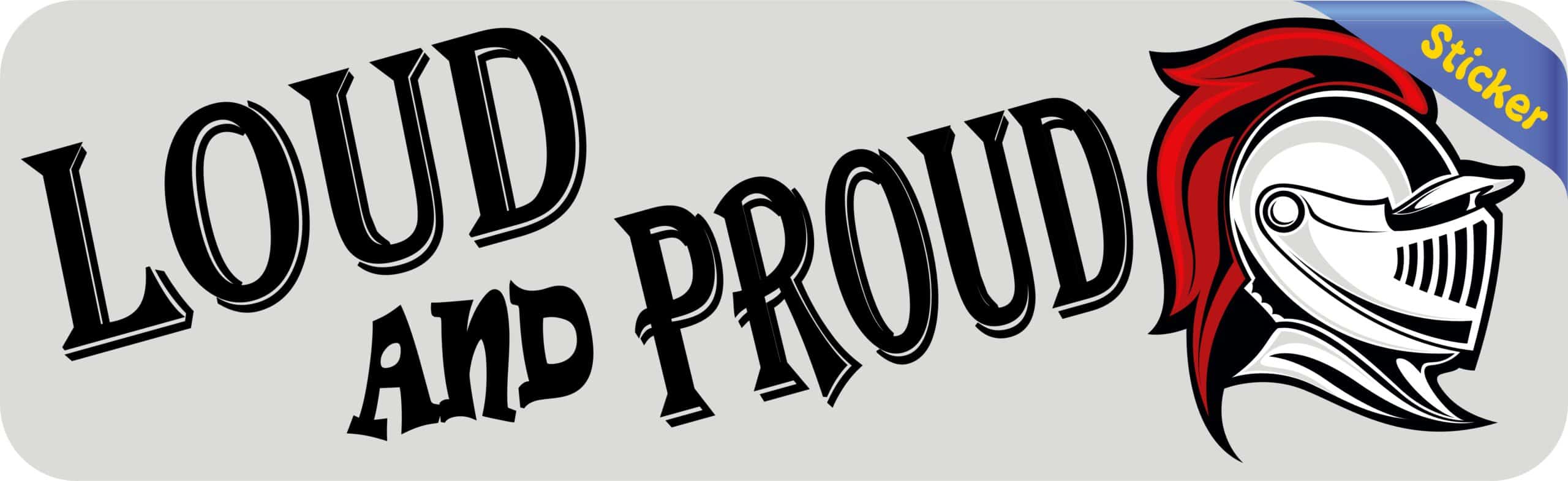 10in x 3in Red Loud and Proud Knight Bumper Sticker School Masco