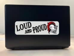 10in x 3in Red Loud and Proud Knight Bumper Sticker School Masco