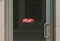 10in x 3in Red Loud and Proud Lion Bumper Sticker School Mascot