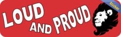 10in x 3in Red Loud and Proud Lion Bumper Sticker School Mascot