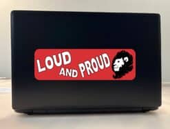 10in x 3in Red Loud and Proud Lion Bumper Sticker School Mascot