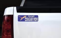 10in x 3in Proud Cougar Mom Magnet School Sports Mascot Vehicle Bumper