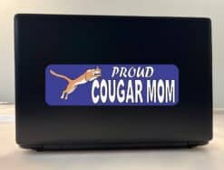 10in x 3in Proud Cougar Mom Bumper Sticker School Mascot Vehicle Decal