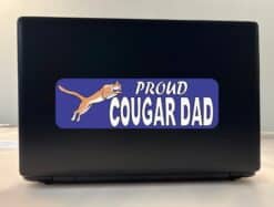 10in x 3in Proud Cougar Dad Bumper Sticker School Mascot Vehicle Decal