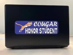 10in x 3in Blue Cougar Honor Student Bumper Sticker Vinyl School Decal
