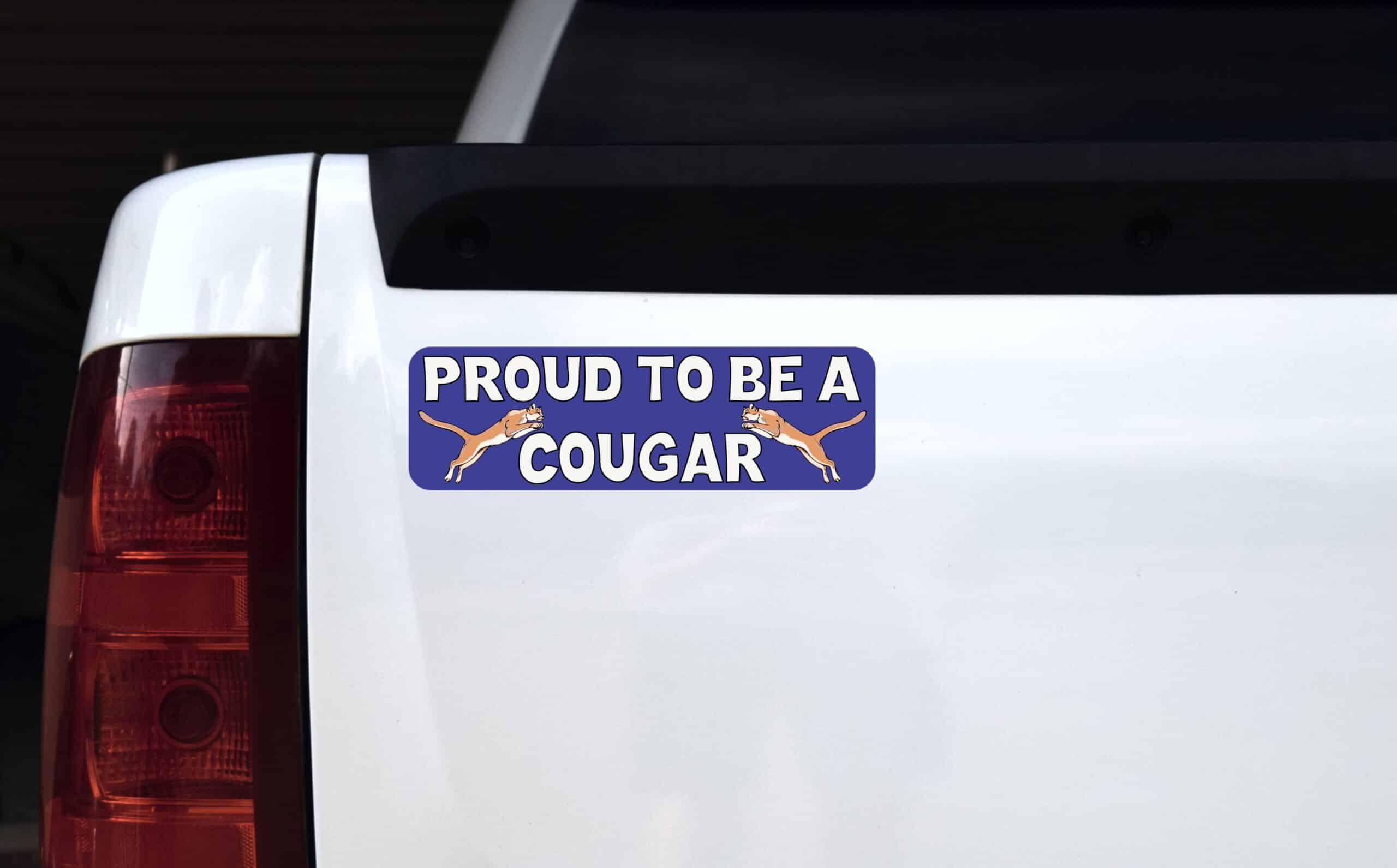 10in x 3in Blue Proud to Be a Cougar Magnet School Mascot Bumper