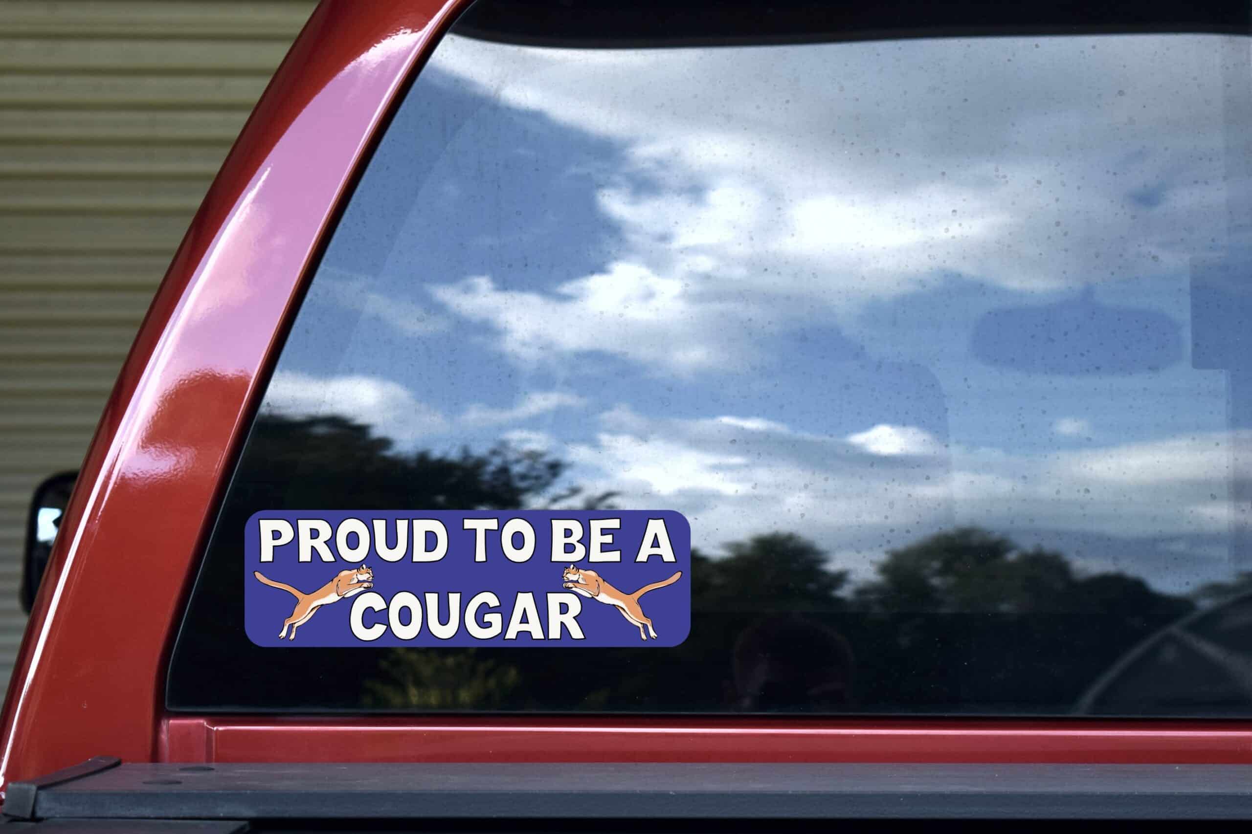 10in x 3in Blue Proud to Be a Cougar Bumper Sticker Vinyl School Mascot Decal