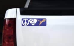 10in x 3in Peace Love Cougars Bumper Sticker School Mascot Vehicle Decal